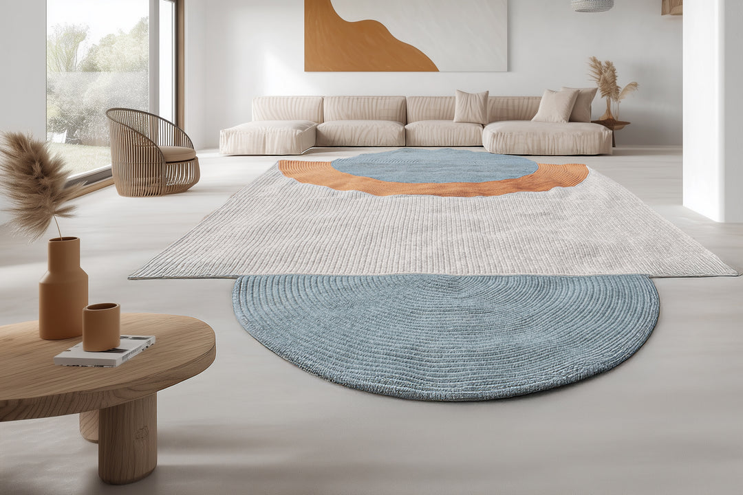 Navagio Wool Rug – Celestial Geometry Meets Earthly Texture