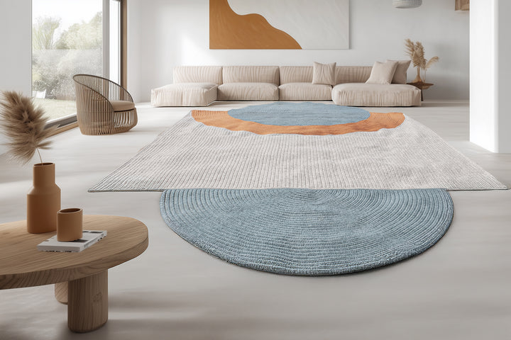 Navagio Wool Rug – Celestial Geometry Meets Earthly Texture